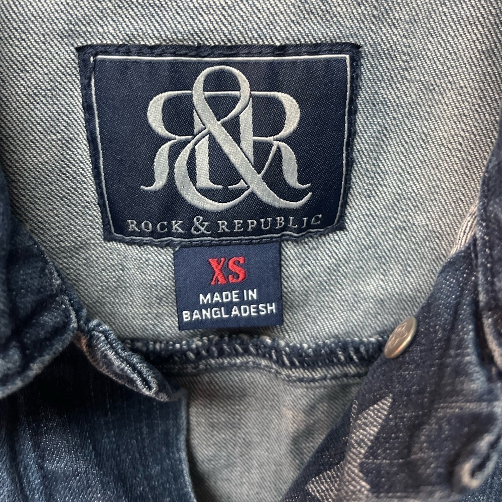 Rock & Republic Blue Denim Vest - Picture 2 of 6